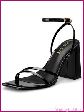 Women Chunky High Heels 3.5 Inch Stylish Strappy Block Heel Sandals